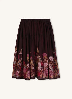 Chloé - Fleurie Wool-Gauze Skirt | Plum