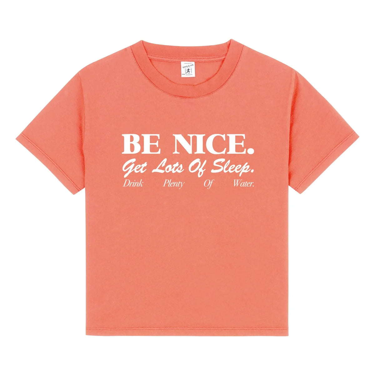 Sporty & Rich - Be Nice T-shirt | Recycled cotton | Coral