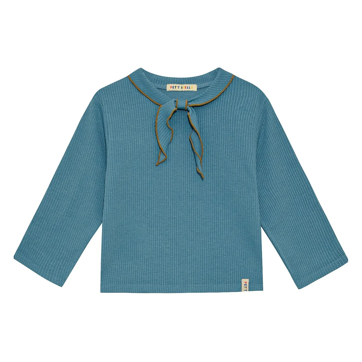 Petit Stella - Ruffled Scarf Collar T-Shirt | Blue