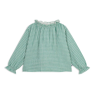 Petit Bateau - Wide Vichy Blouse %100 Organic Cotton | Green
