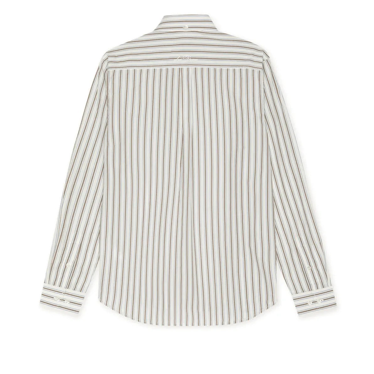 Les Deux - Striped Poplin Shirt | White - Ivory