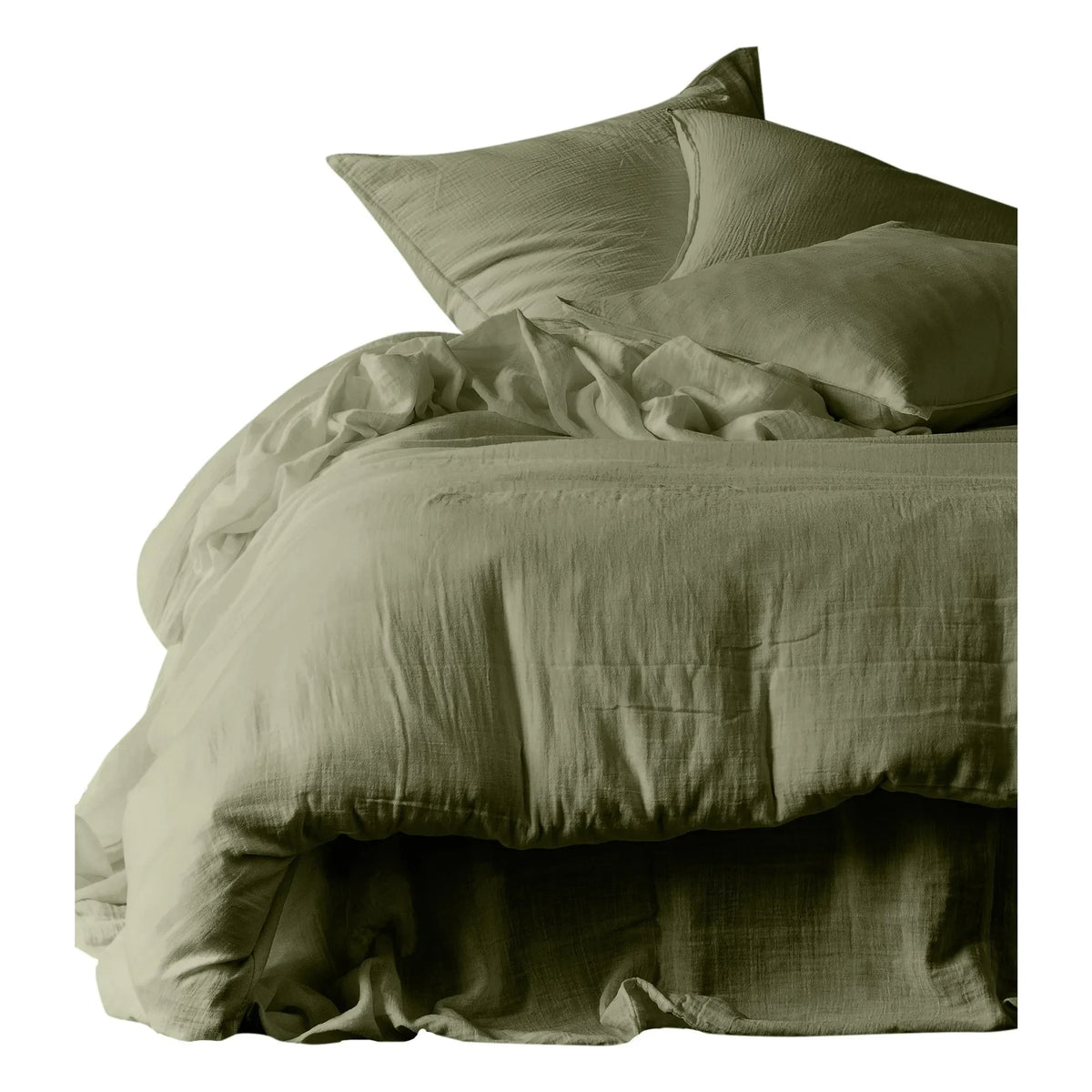 Haomy - Cotton muslin duvet cover Mykonos | Khaki
