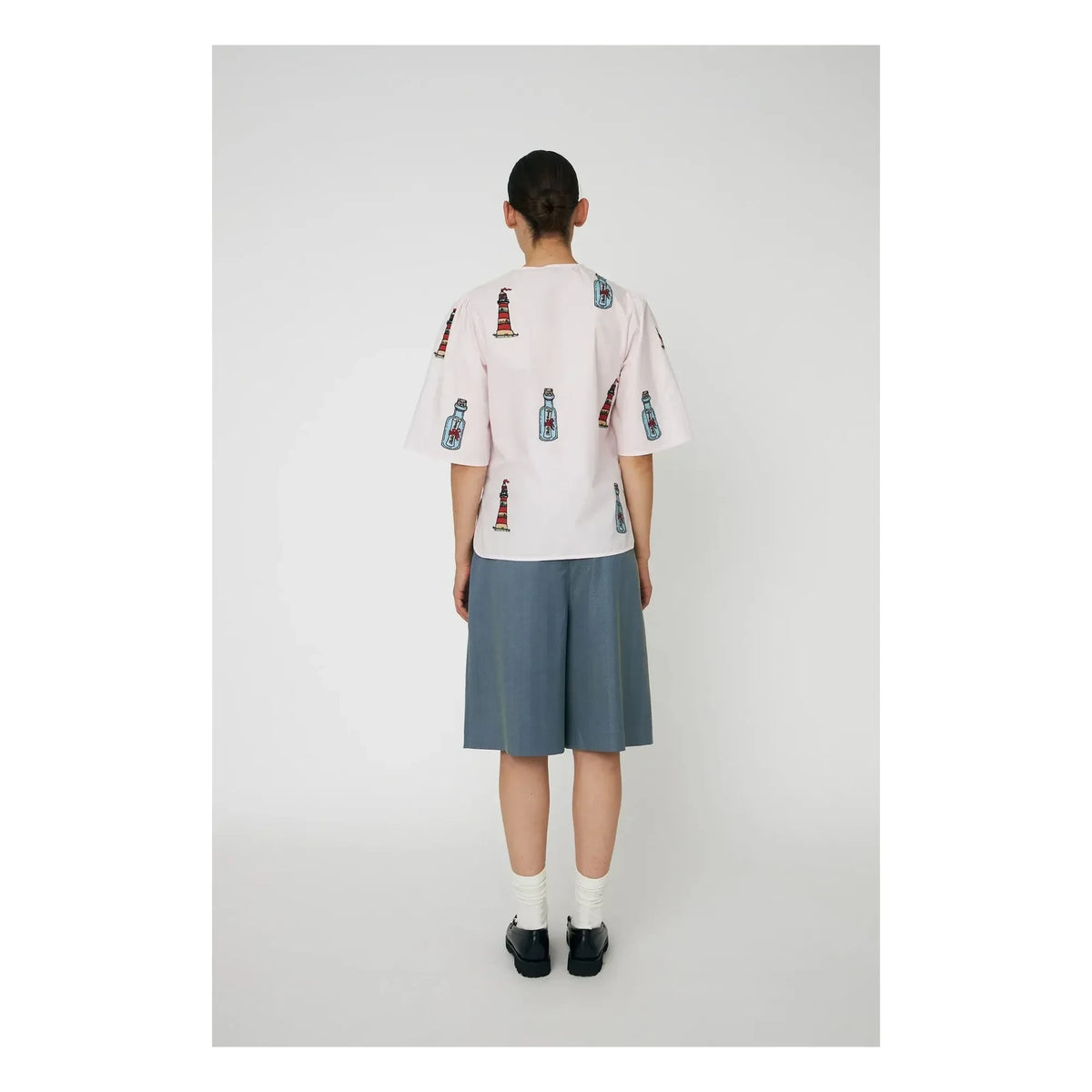 Stella Nova - Bow embroidered blouse Organic cotton | Light Pink
