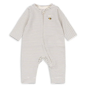 Konges Sløjd - Basic Striped Organic Cotton Romper | Ecru