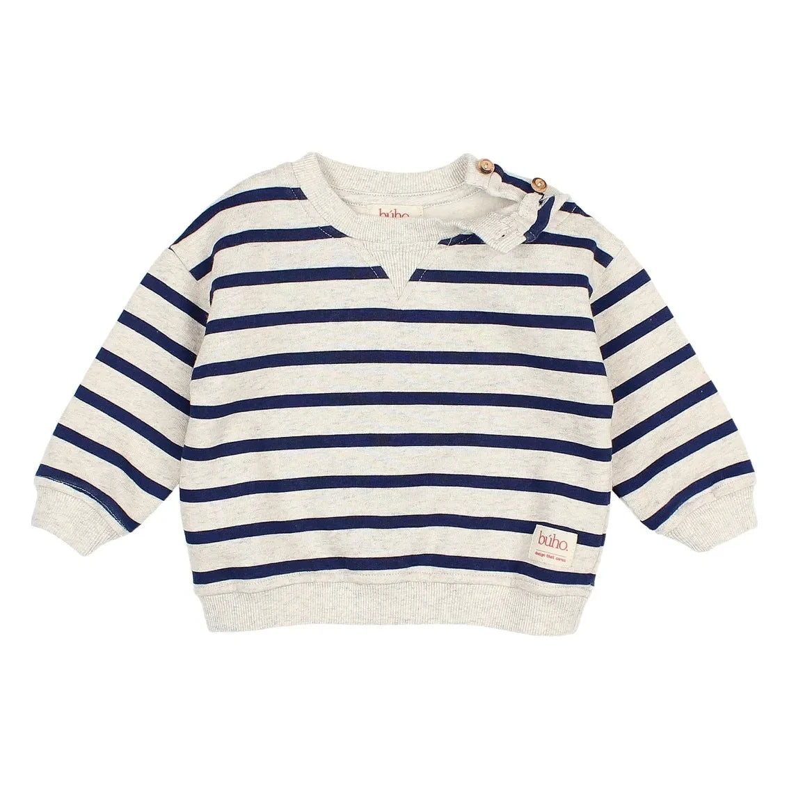 Búho - Sailor striped organic cotton sweatshirt | Navy