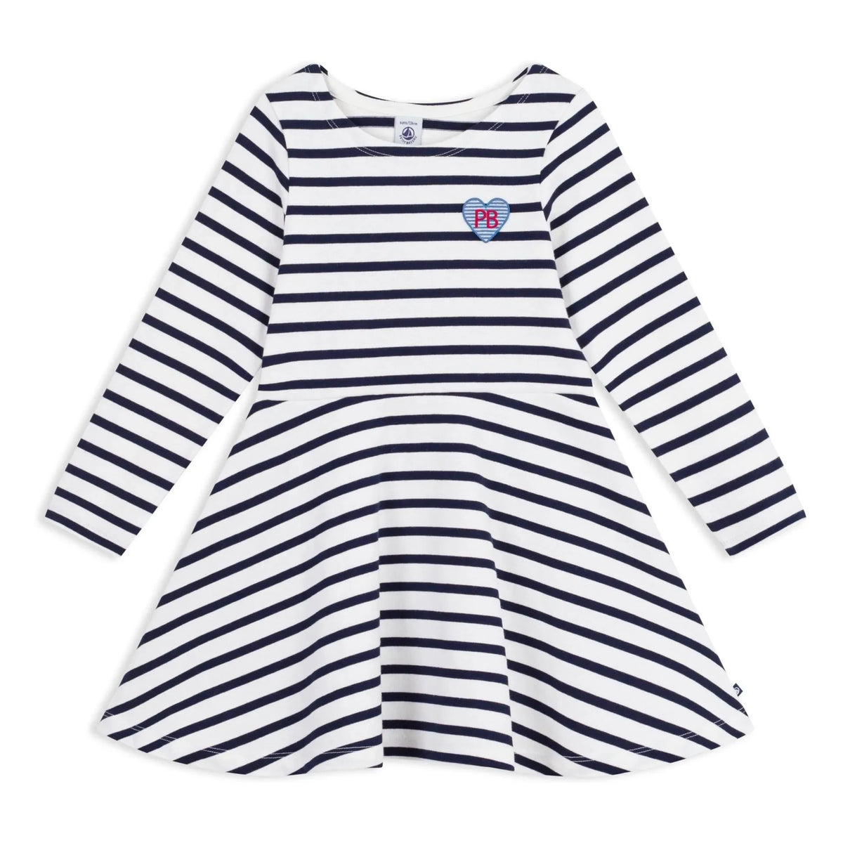 Petit Bateau - Striped Flared Dress | White