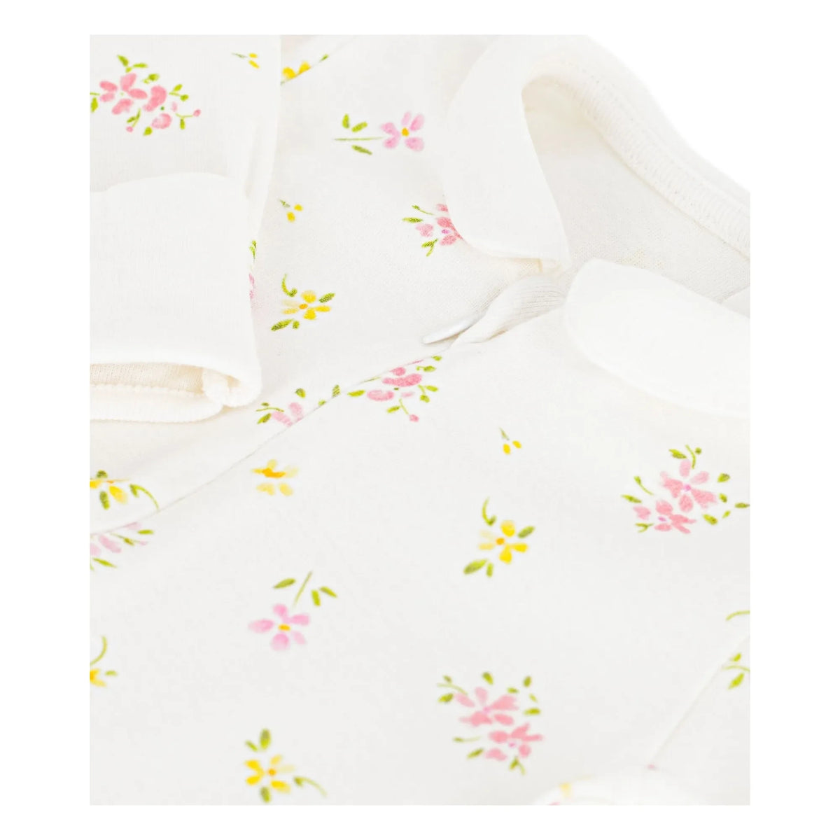 Petit Bateau - Organic Cotton Sleepwear with Floral Pattern | White
