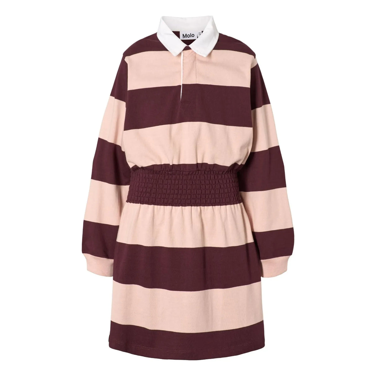 Molo - Carlott Striped Organic Cotton Polo Dress | Brown