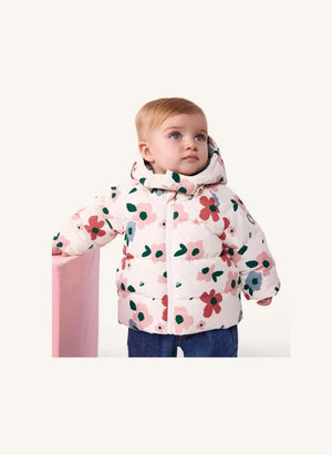 Petit Bateau - Baby Floral Puffer Jacket | Ecru