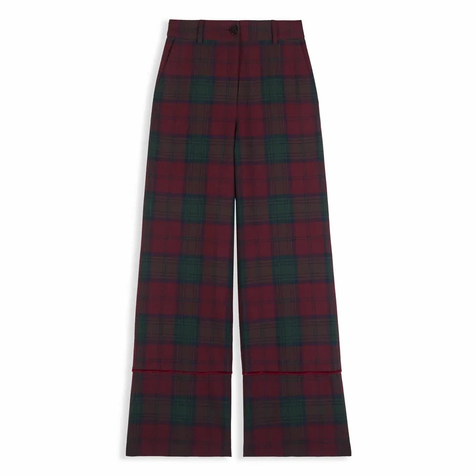Maria de la Orden - Romeo Checkered Trousers | Burgundy
