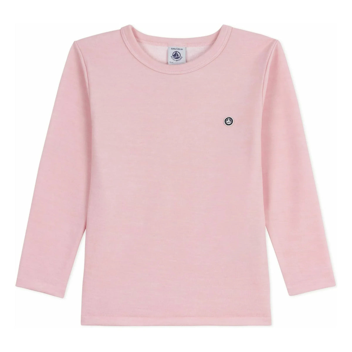 Petit Bateau - Uni Logo Wool T-Shirt | Pink