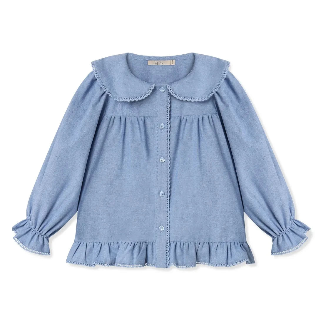 Fliink - Connie Ruffled Blouse | Blue