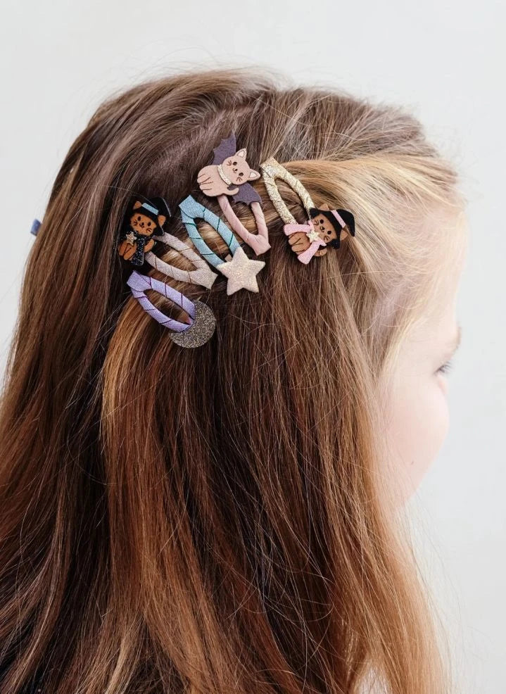 Mimi & Lula - 5'li Halloween Cat Hair Clip Pack | Black