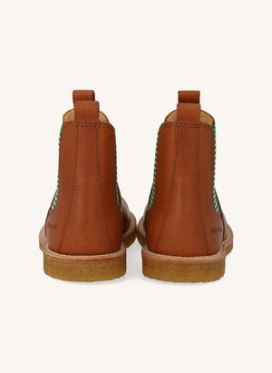 Angulus - Striped Chelsea Boot Laces | Cognac
