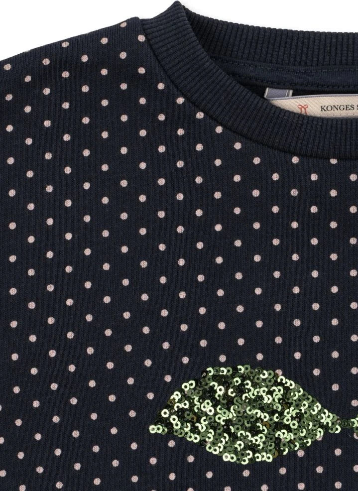 Konges Sløjd - Lou Polka Dot Organic Cotton Sweatshirt | Navy