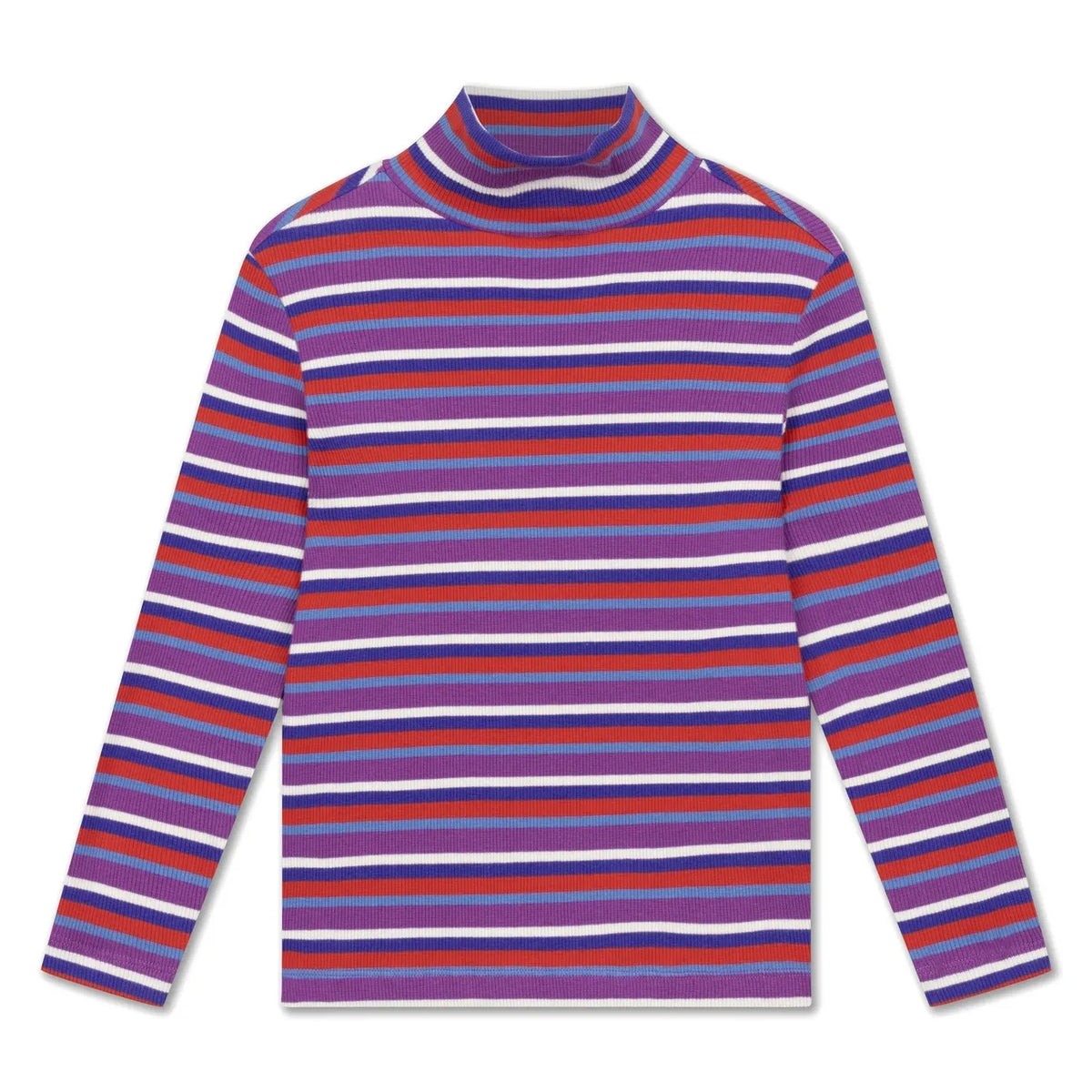 Repose AMS - Organic Cotton Striped Turtleneck | Purple