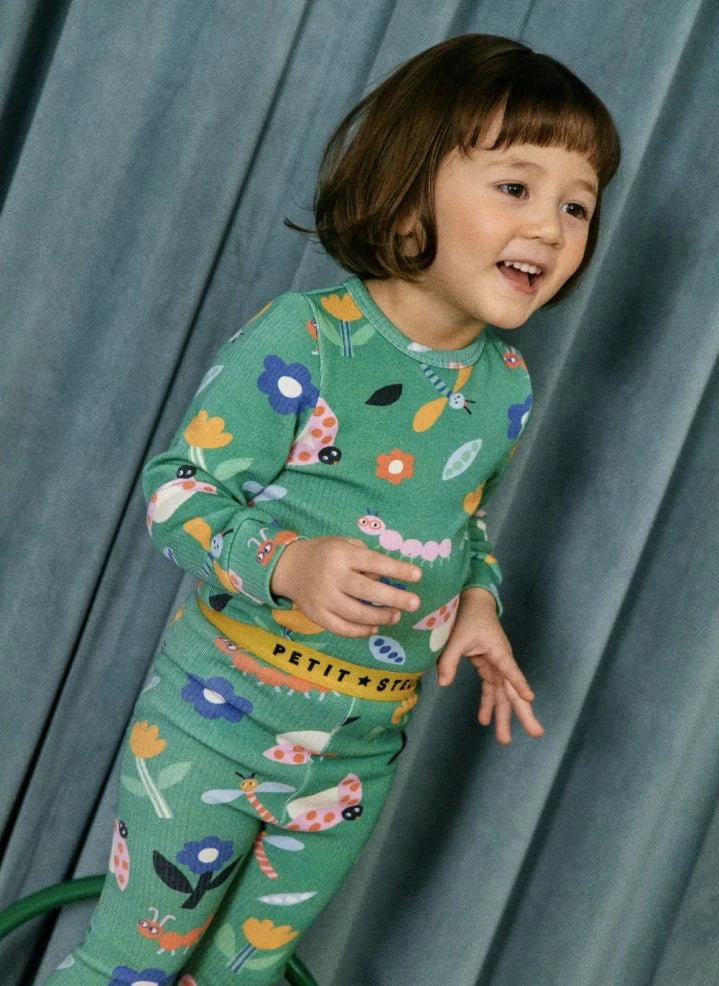 Petit Stella - Libellules Pajama Pima Cotton and Modal | Green