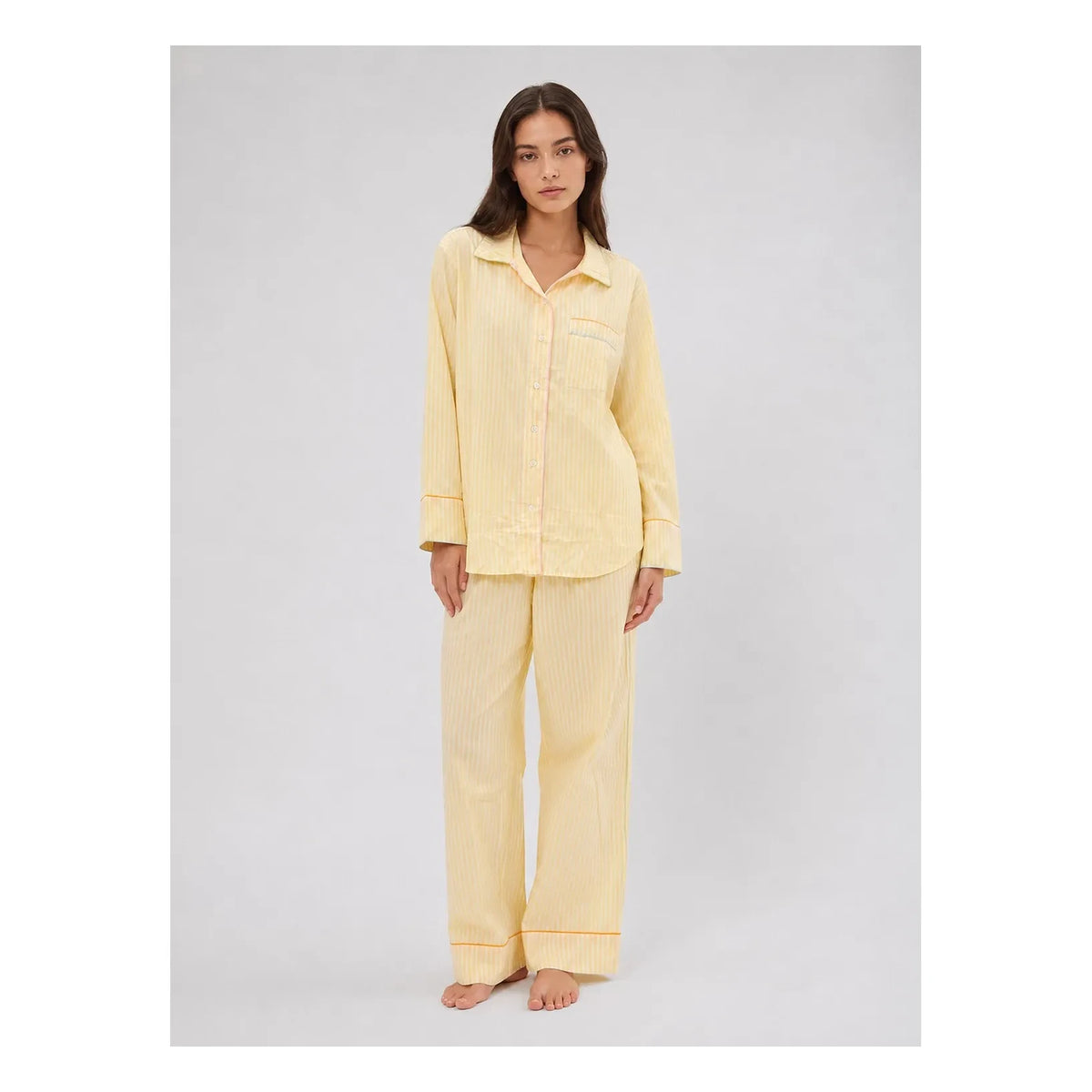 Folkloore - Striped Pajamas - Women's Collection | Pale yellow