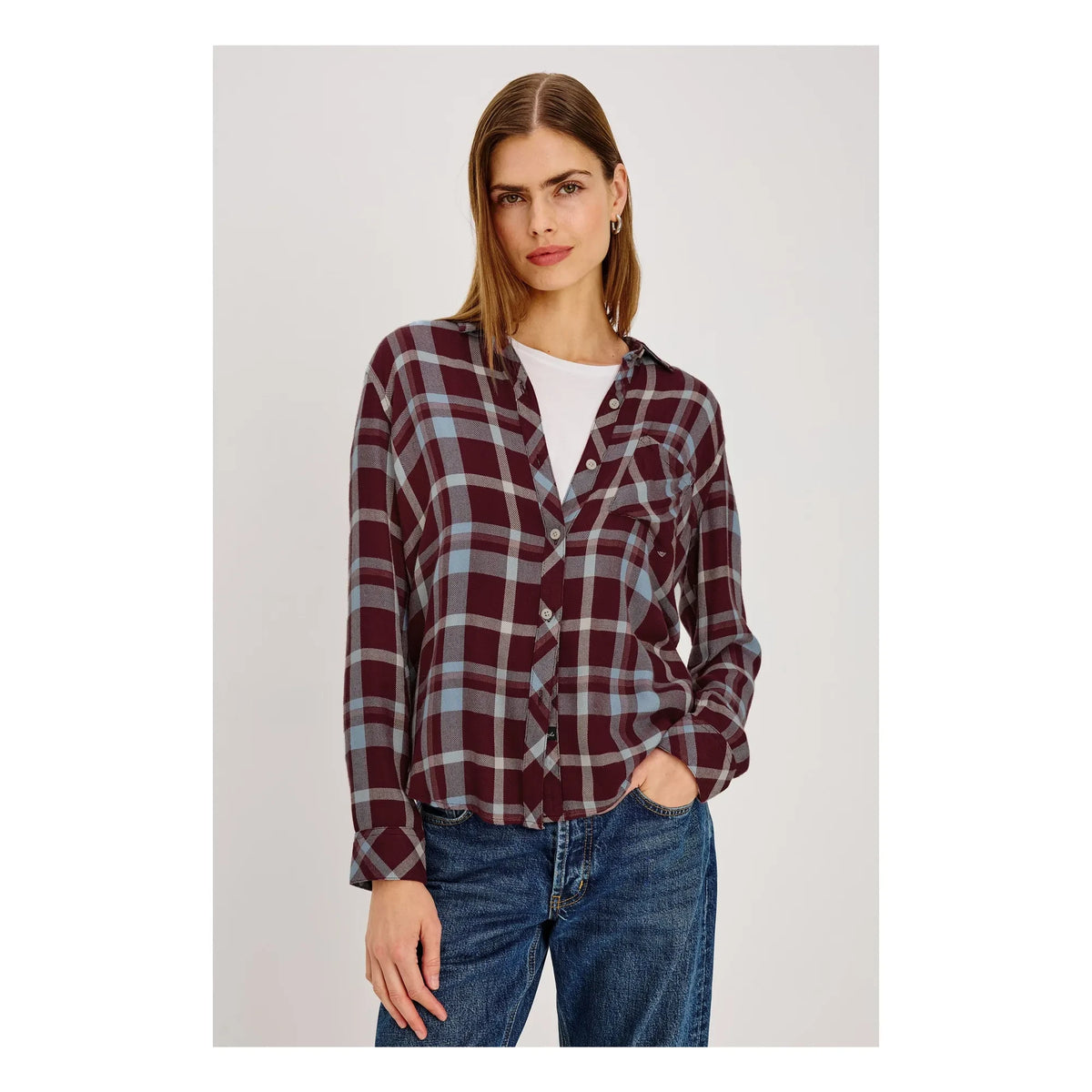 Rails - Hunter checkered shirt | Burgundy