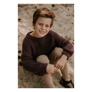 Yuki - Thick Organic Cotton Sweater | Burgundy