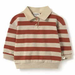 Cozmo - Striped Palau Polo Neck Sweater | Beige