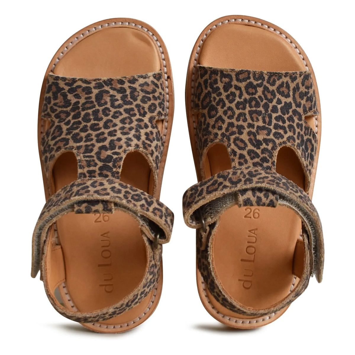 du Loua - Du Alfie Leopard Suede Sandals | Brown