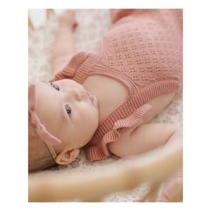 Quincy Mae - Knitted Romper | Dusty Pink