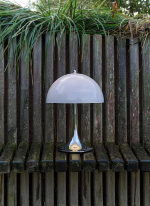 Louis Poulsen - Panthella 250 Portable Table Lamp, Chrome Base, Louis Poulsen | Pearl grey