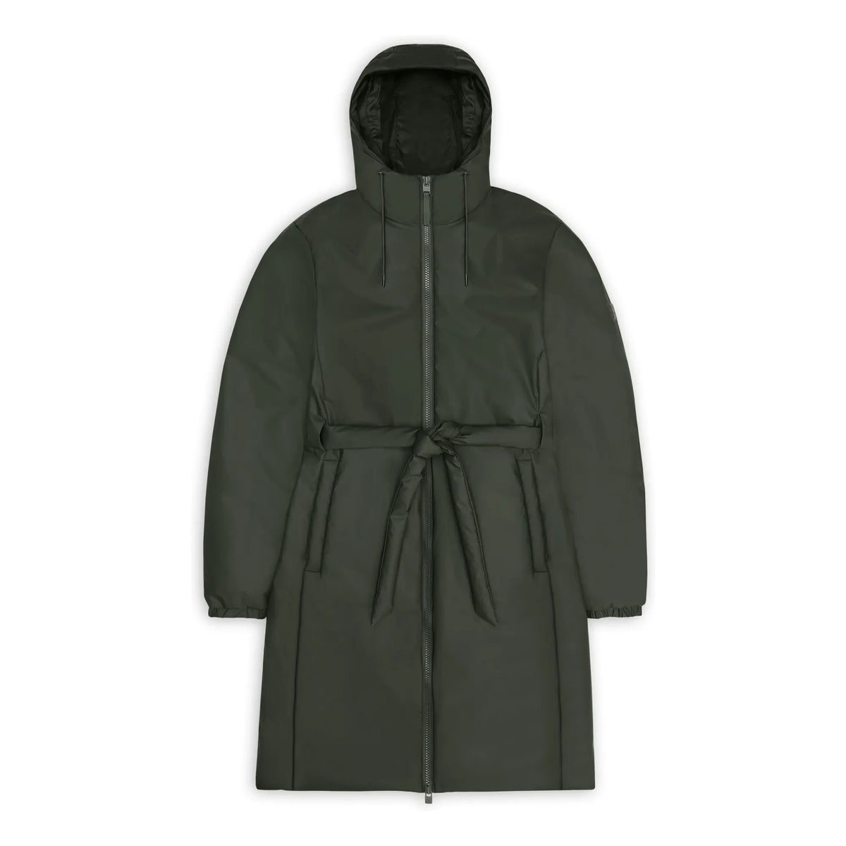 Rains - Lohja Long Belted Parka | Khaki