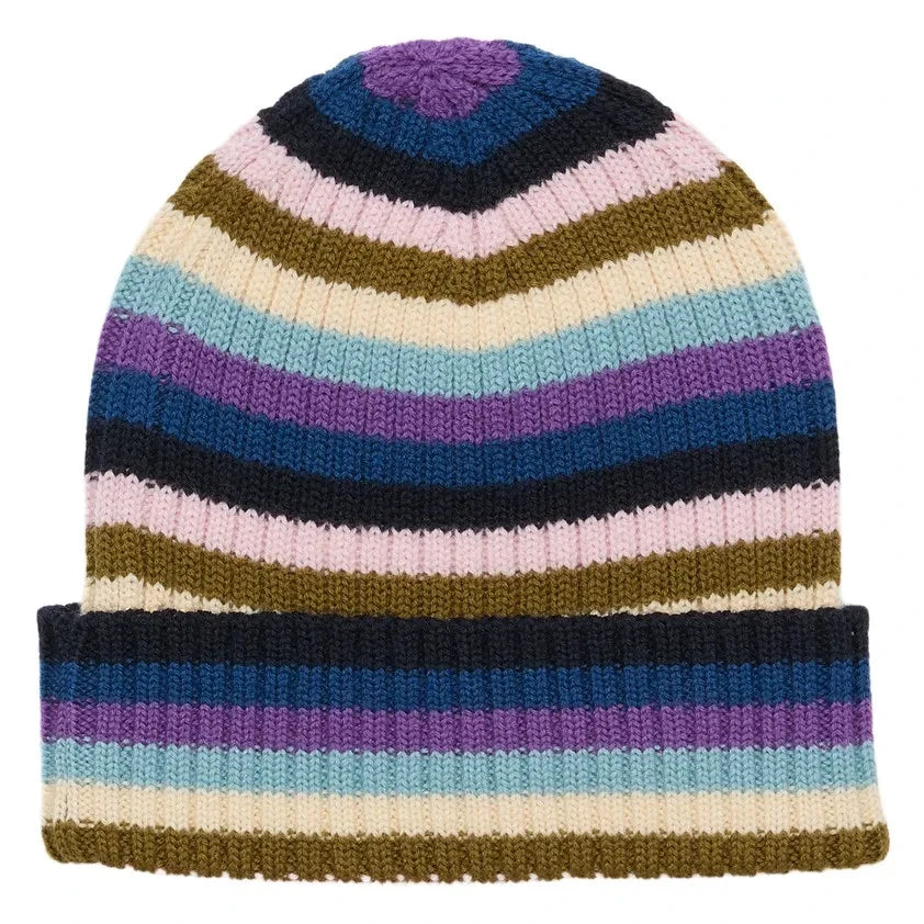 FUB - Striped Merino Wool Beanie | Purple