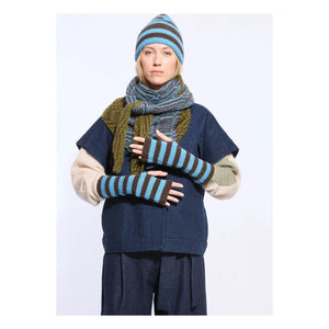 Mapoésie - Oda Wool Striped Gloves | Mavi