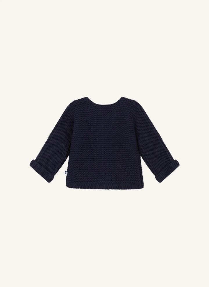 Petit Bateau - Lafa Purl Knit Cardigan | Navy