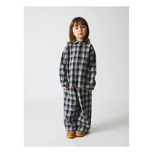 brunobruno nation - Virgil Checkered Organic Cotton Shirt | Navy