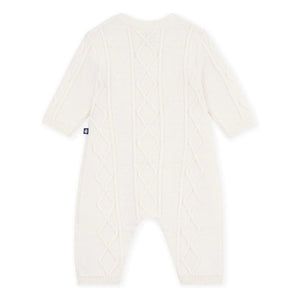 Petit Bateau - Wool Twisted Knitted Overall | White