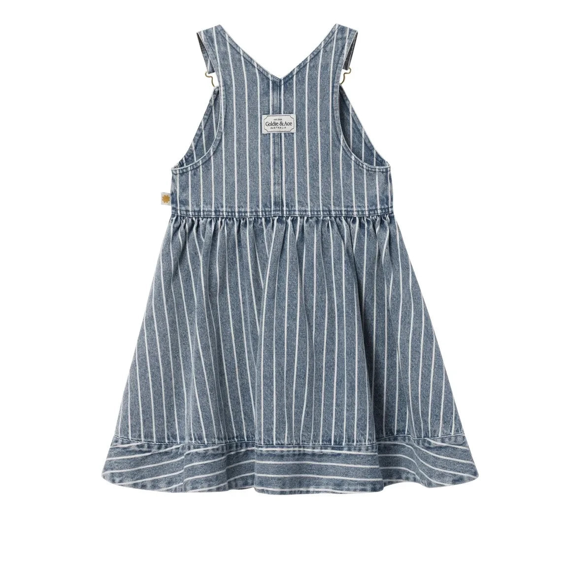Goldie + Ace - Striped Denim Overall Dress | Blue
