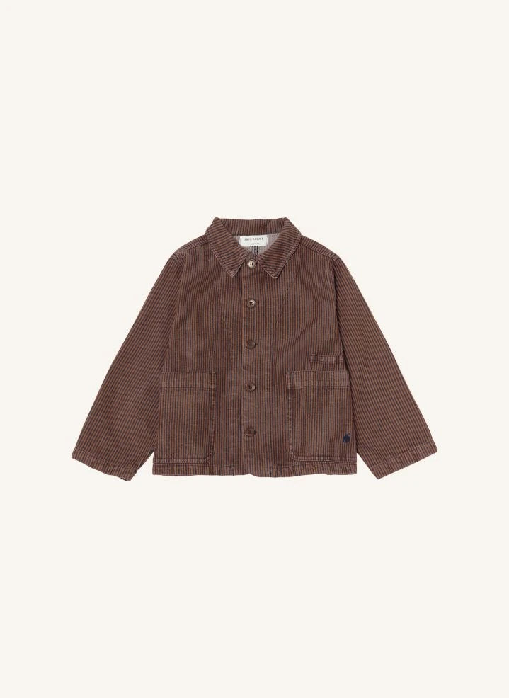 True Artist - N°5 Striped Denim Organic Cotton Jacket | Dark Blue