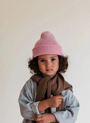 Hvid - Fonzie Merino Wool Beanie | Candy Pink
