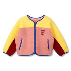 Wynken - Color Block Sherpa Jacket | Pink