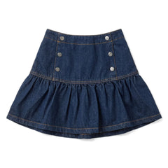 Smallable Kid - Ema button-up skirt | Denim blue