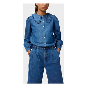 Molo - Robbin Denim Collared Blouse Organic Cotton | Blue