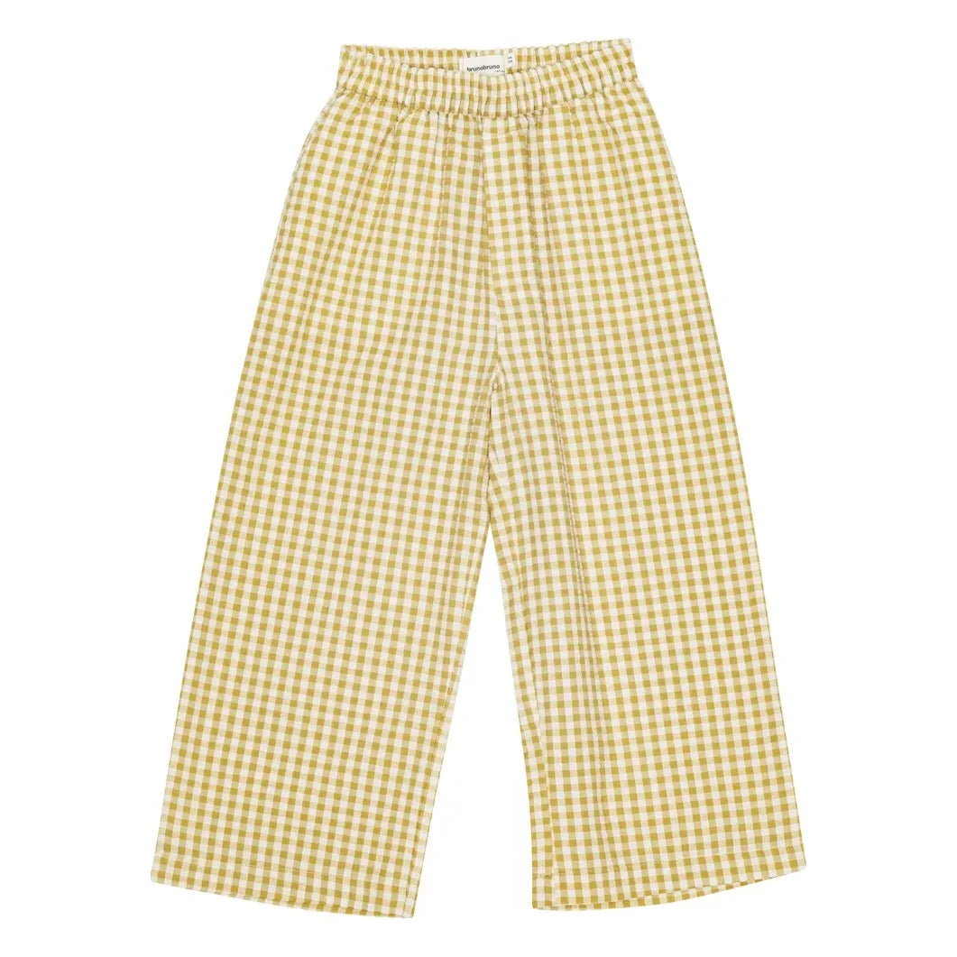 brunobruno nation - Francis Seersucker Trousers Made from Recycled Fibers | Yellow