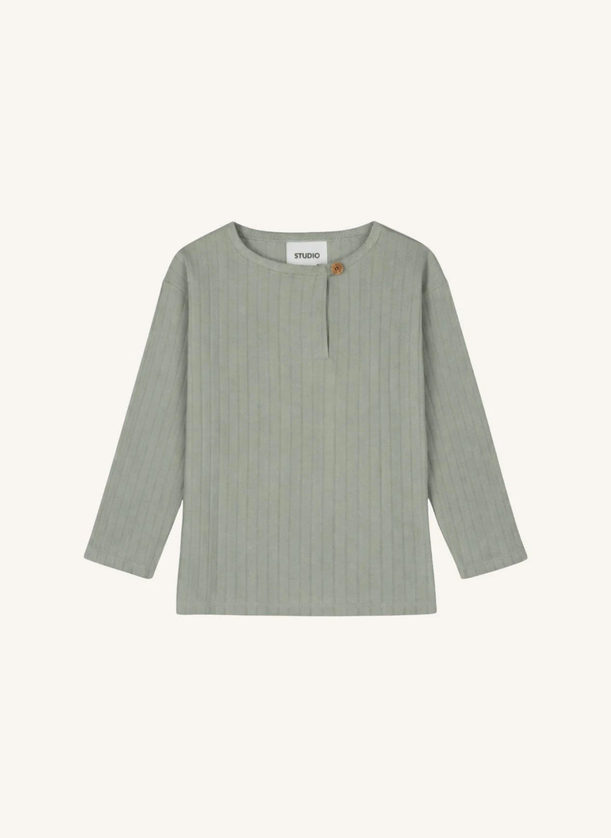Studio Bohème - Orso Ribbed Organic Cotton T-Shirt | Light Khaki