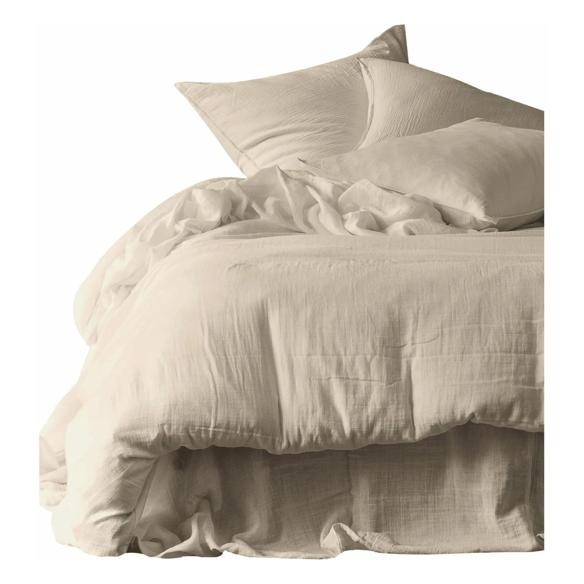 Haomy - Mykonos Cotton Flannel Fitted Sheet | Chalk