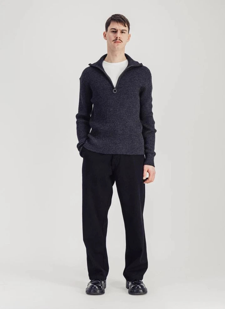 Parages - Wool Knitted Sweater | Dotted charcoal gray