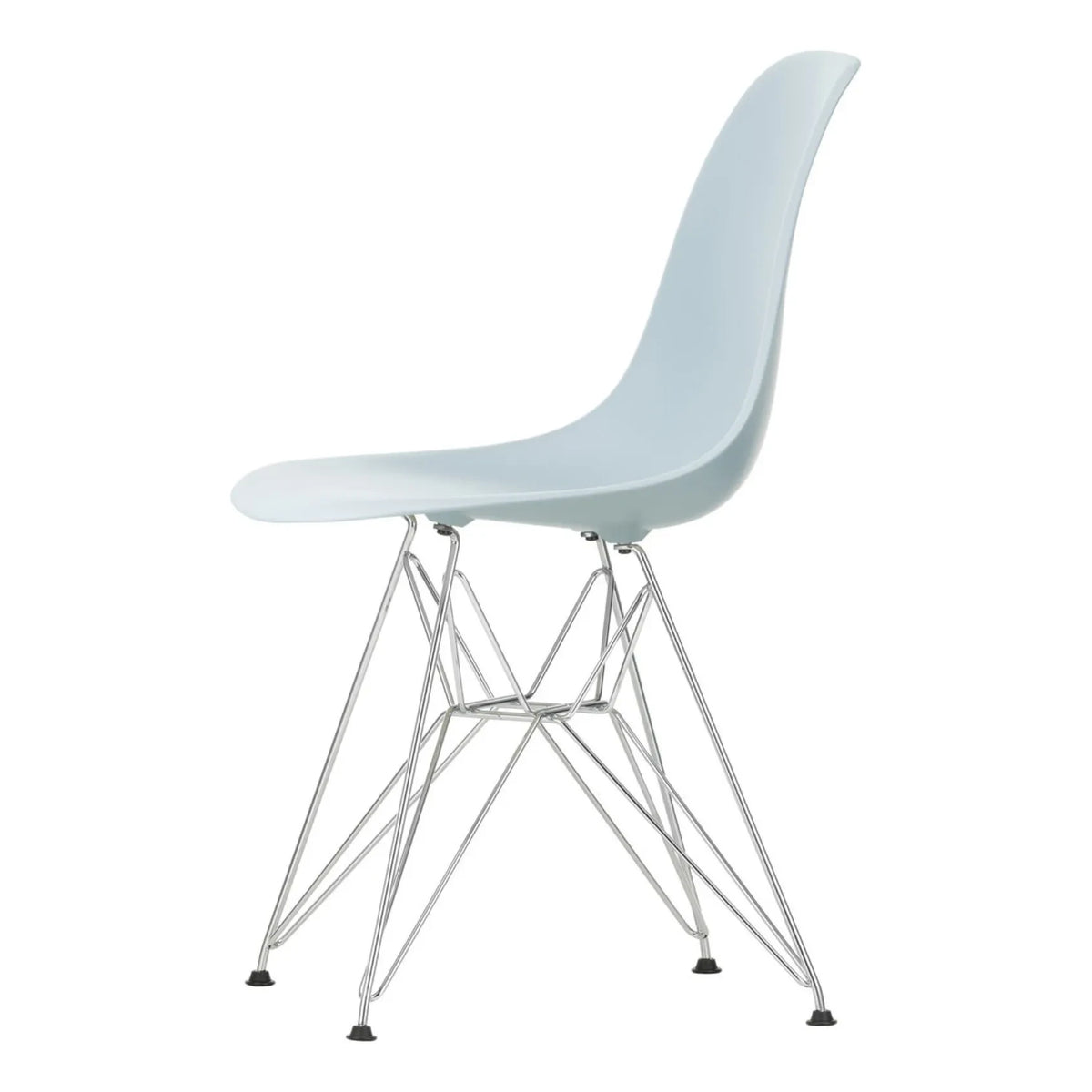 Vitra - DSR Plastic Chair - Chrome Frame - Charles & Ray Eames | Bluish Gray