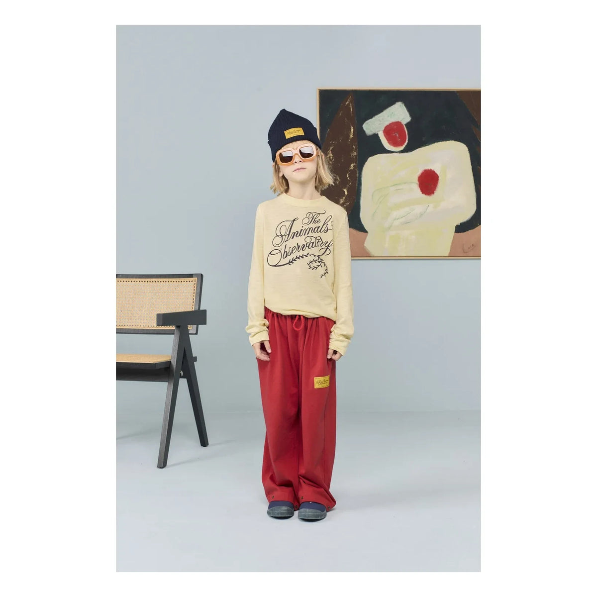 The Animals Observatory - Stag organic cotton jogger | Red