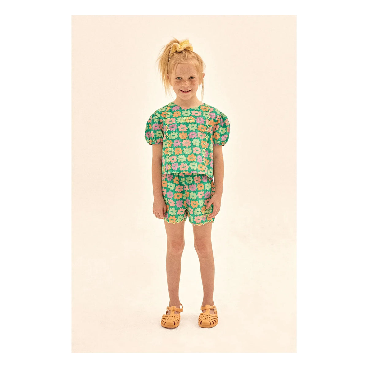 Jelly Mallow - Green Seersucker Floral Blouse