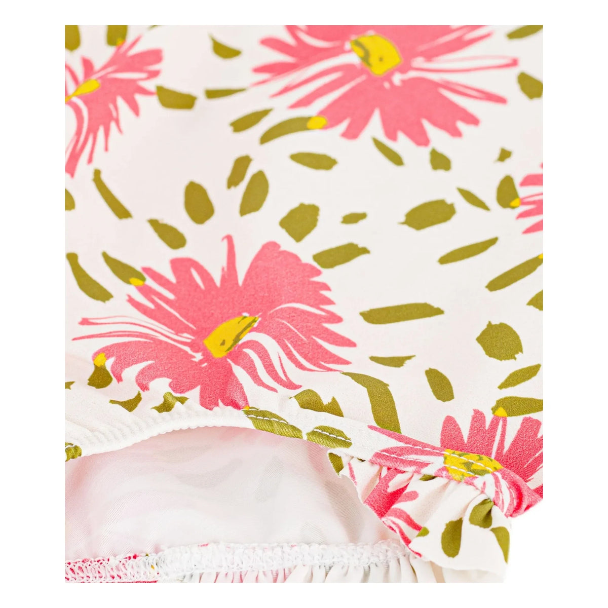Petit Bateau - Floral Print Baby Swimsuit | White