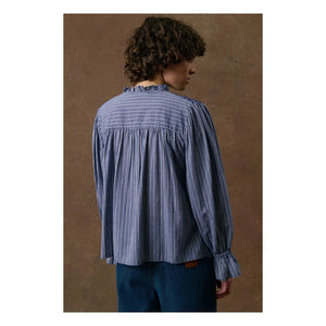 Louise Misha - Ileana Organic Cotton Blouse | Indigo