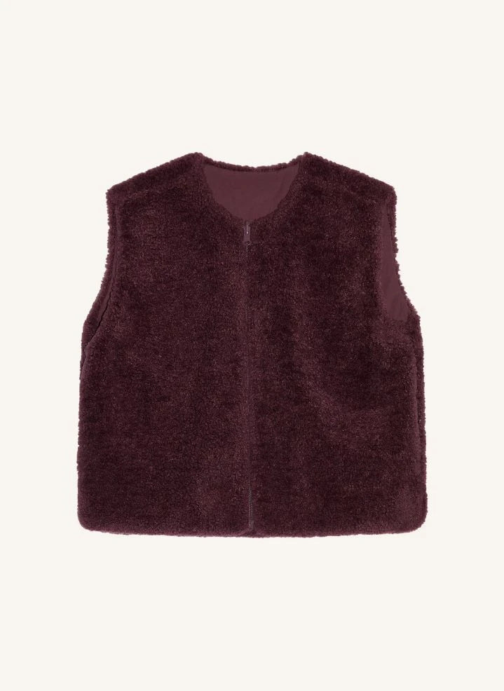 Smallable Kid - Jude Sleeveless Sherpa Jacket | Purple